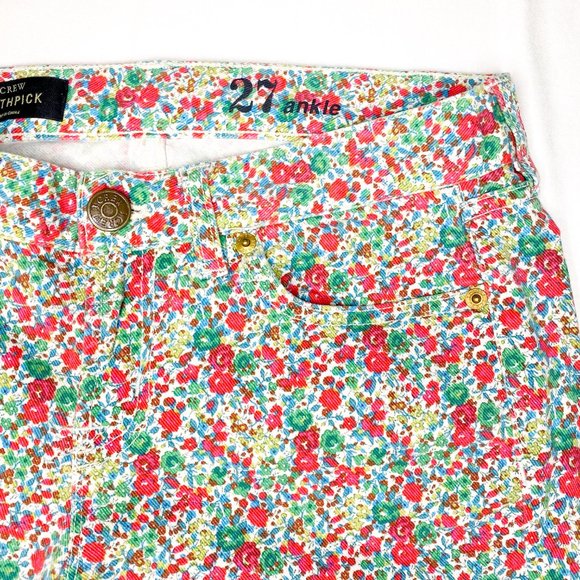 J. Crew Liberty Floral Print "Toothpick" Denim - Picture 5 of 8